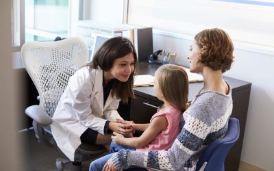 Pediatrician Meeting With Mother And Child In Hospital